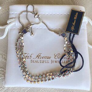FAC Swarovski Crystal Silver Tone Slider Bracelet​​